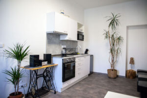 Brand Aparts – Apartmány Vsetín | Apartmán 2 – kuchyň (1. foto)